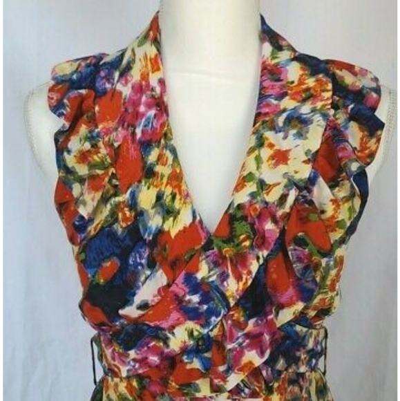 Anthropologie Postella Watercolor Floral Silk Dres - Picture 5 of 5